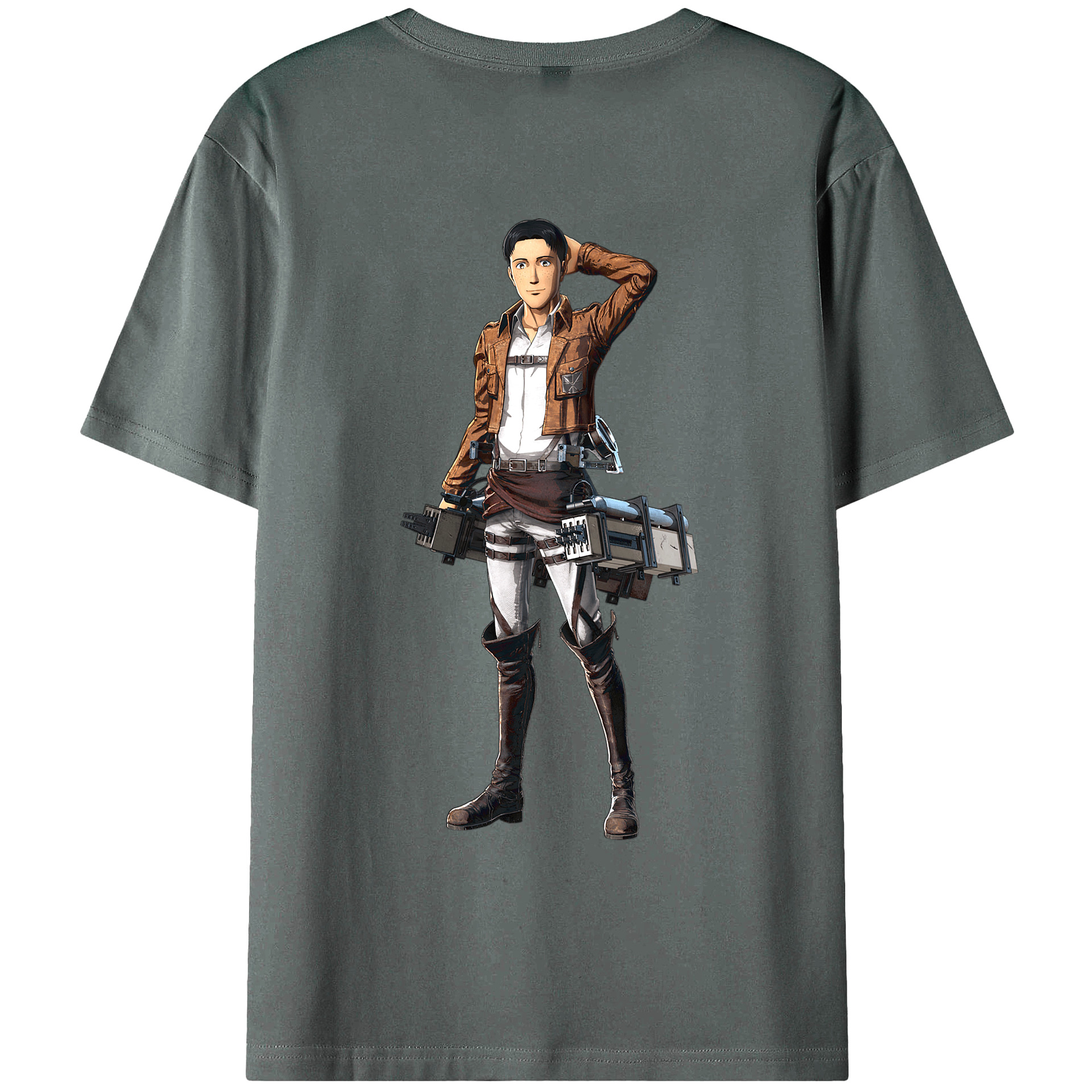 （画像用） 進撃の巨人 Attack on Titan 綿100％ メンズ半袖Tシャツ（バックプリント） 通気性
